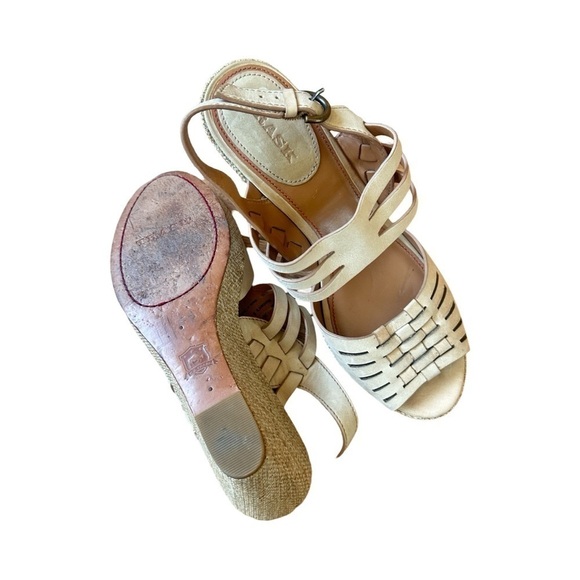 Trask 'Willow' Leather Platform Wedge Sandal 9.5 - Picture 4 of 9